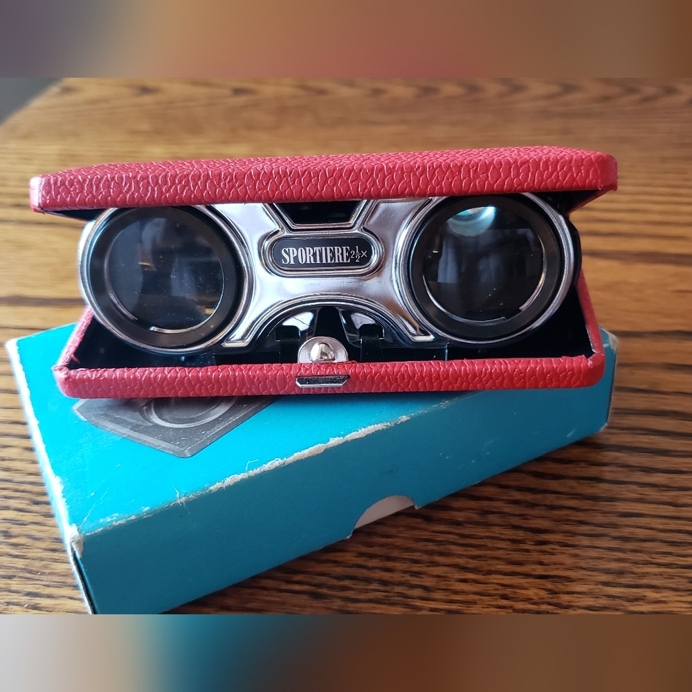 Vintage Folding Opera Glasses Binoculars Original Box Sport Glass Japan, 2.5